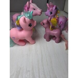 FOUR Vintage My Little Pony Fakie Mushroom, Birdie, 2 More